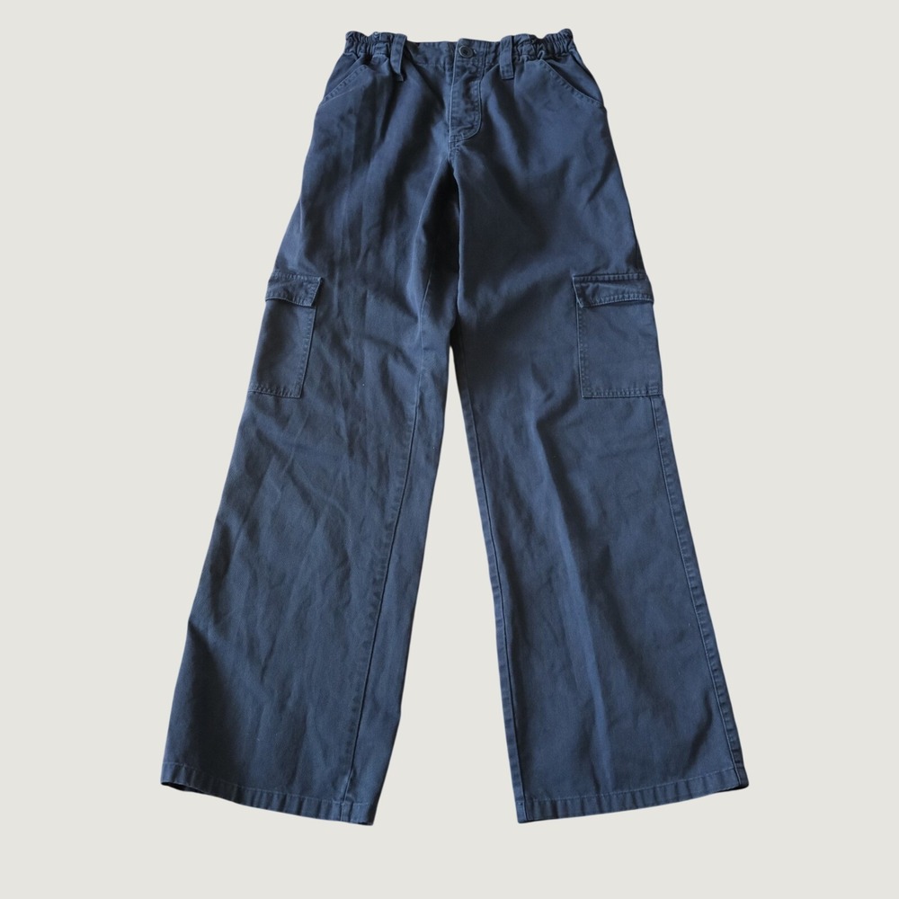 Subdued Cargo Pant Women Blue Embroidered Bird Floral XS Wide Leg Utility Skater